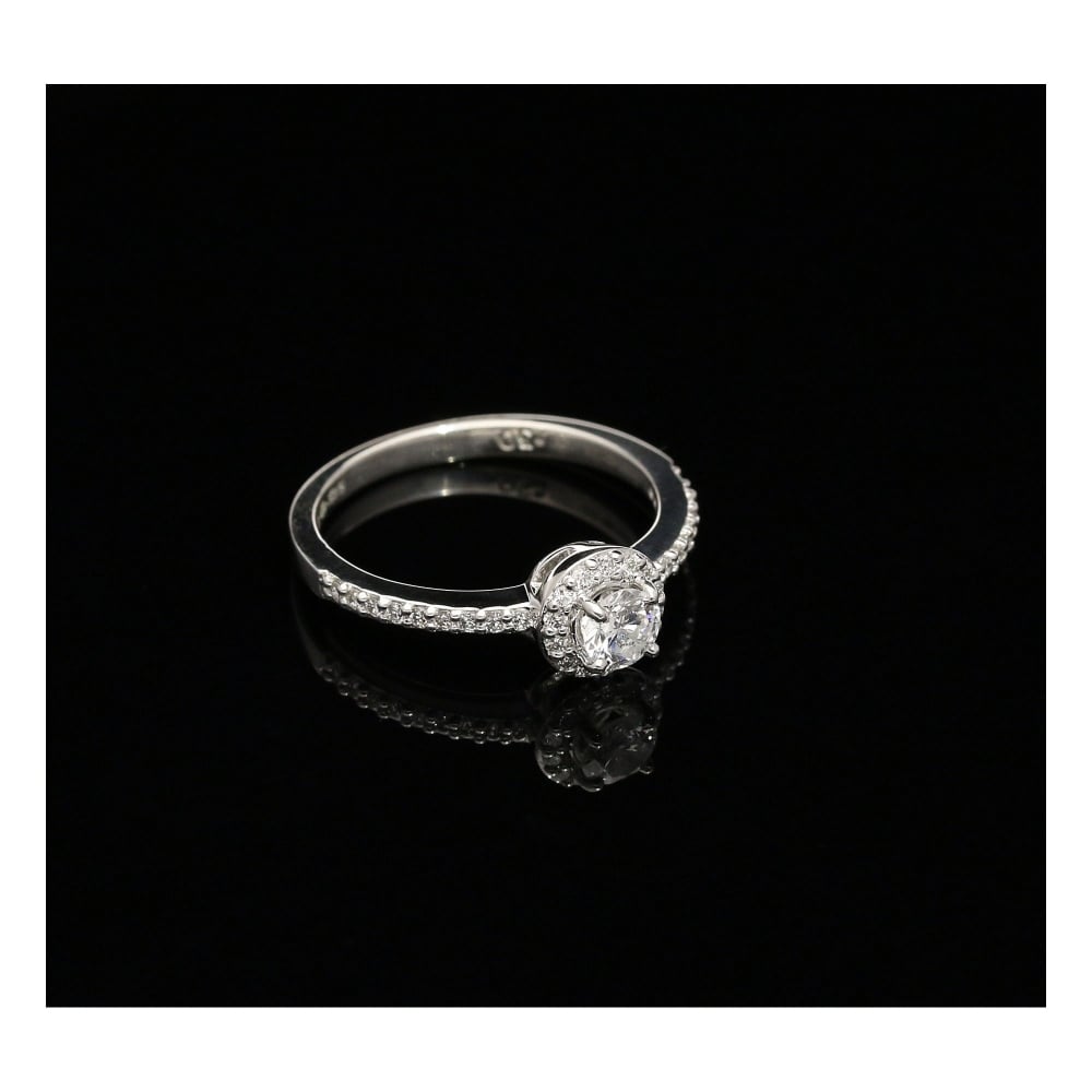 Platinum Diamond Halo Engagement Ring - 0.52ct