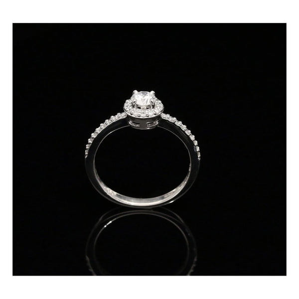 Platinum Diamond Halo Engagement Ring - 0.52ct