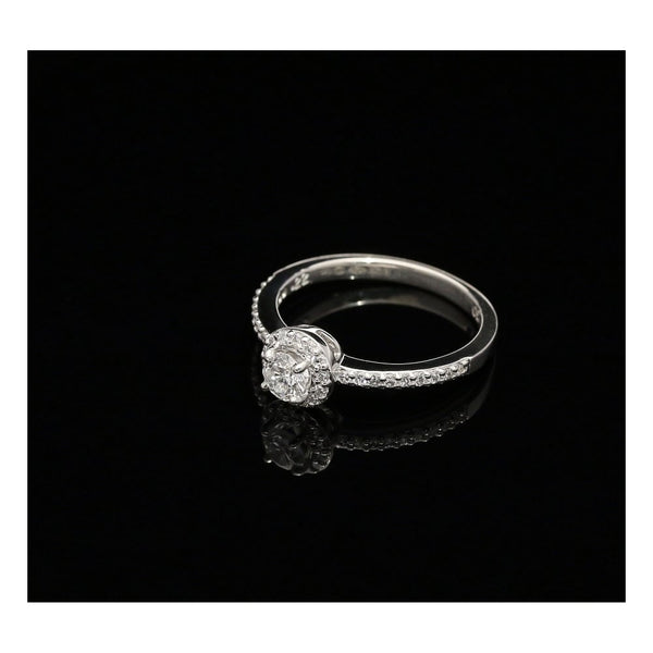 Platinum Diamond Halo Engagement Ring - 0.52ct