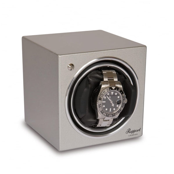 Evo Cube Watch Winder Platinum Silver