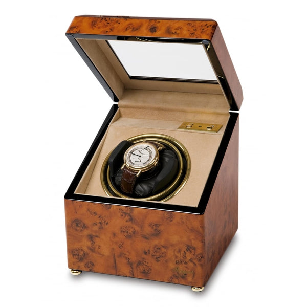 Optima Walnut Burr Mono Automatic Watch Winder