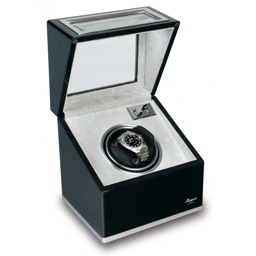 Sophisticat Mono Watch Winder - Piano Black Ebony & Aluminium