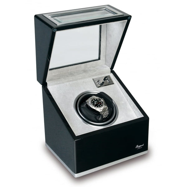 Sophisticat Mono Watch Winder - Piano Black Ebony & Aluminium