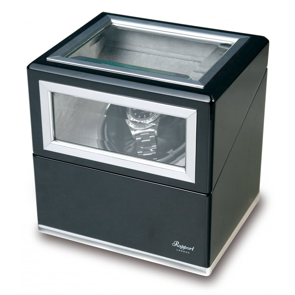 Sophisticat Mono Watch Winder - Piano Black Ebony & Aluminium