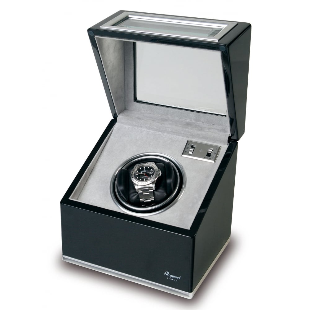Sophisticat Mono Watch Winder - Piano Black Ebony & Aluminium