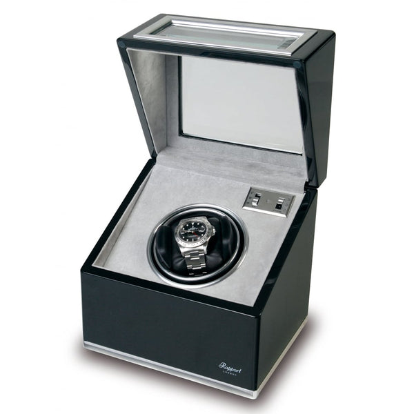 Sophisticat Mono Watch Winder - Piano Black Ebony & Aluminium