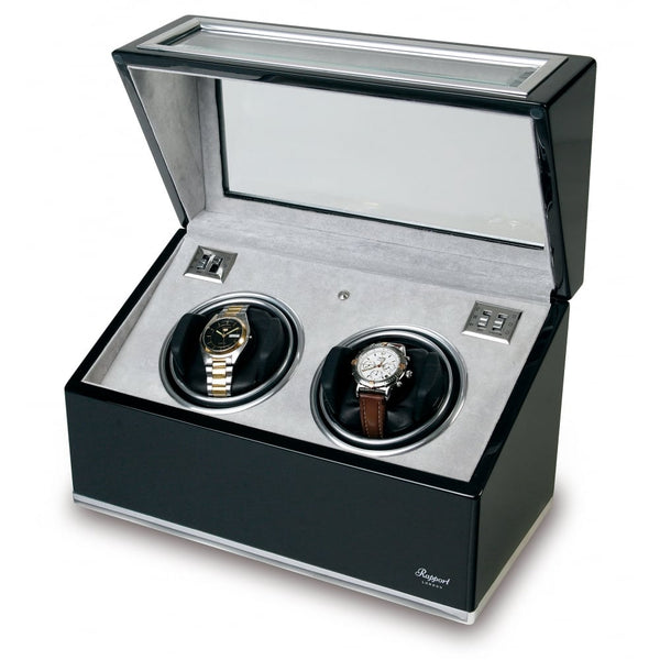 Sophisticat Duo Automatic Watch Winder - Black Ebony