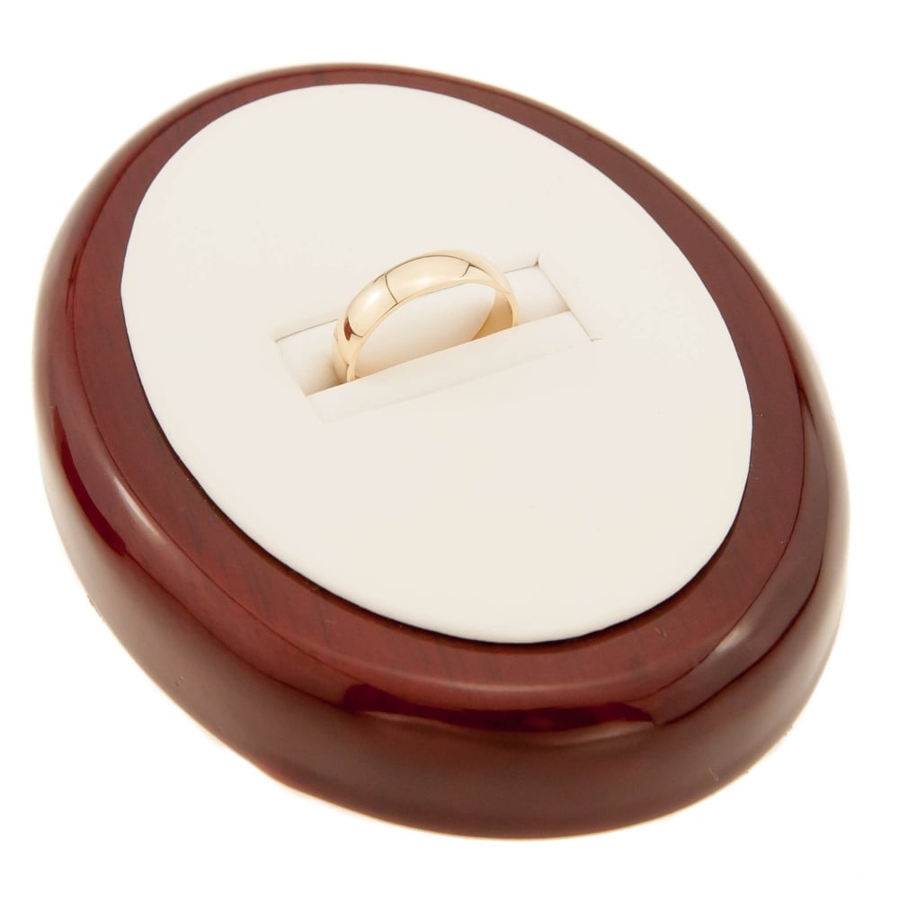 Ladies 9ct Yellow Gold D-Shape Wedding Ring - 4mm - Size M