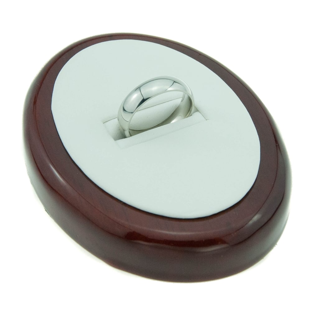 950 Platinum Plain Court Wedding Ring - Size U - 6mm