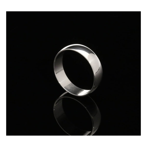 Platinum Ladies 5mm D Shape Wedding Ring