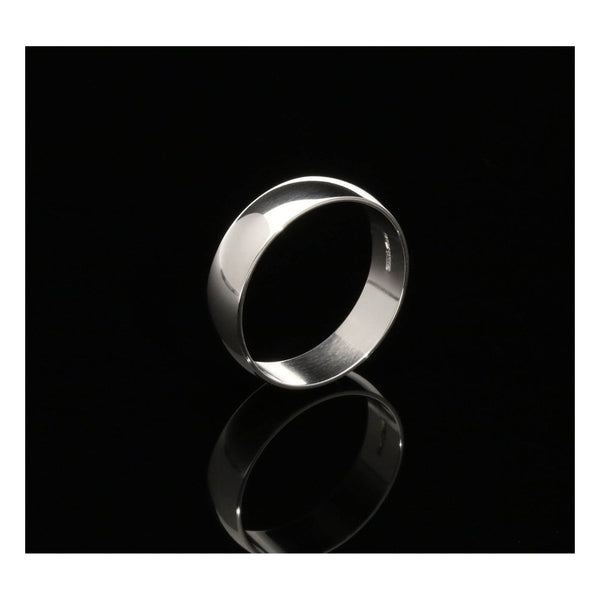 Platinum Ladies 5mm D Shape Wedding Ring