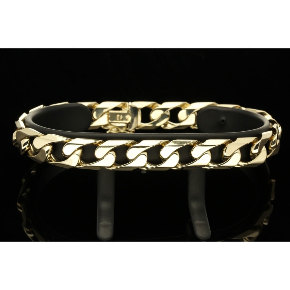 9ct Men's Curb Bracelet - 34.6 grams
