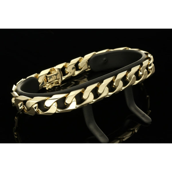 9ct Men's Curb Bracelet - 34.6 grams