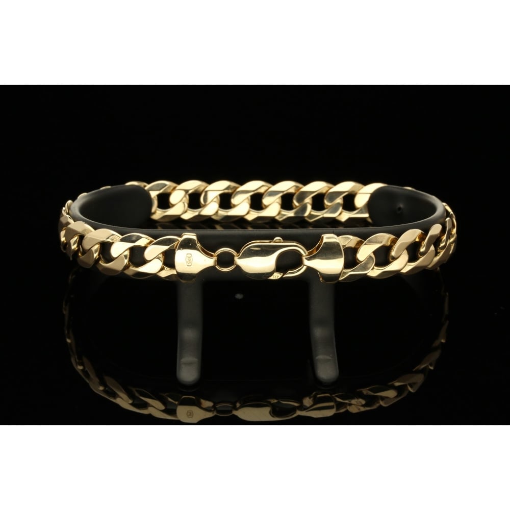 9ct Yellow Gold Men's Curb Bracelet - 28.8 grams