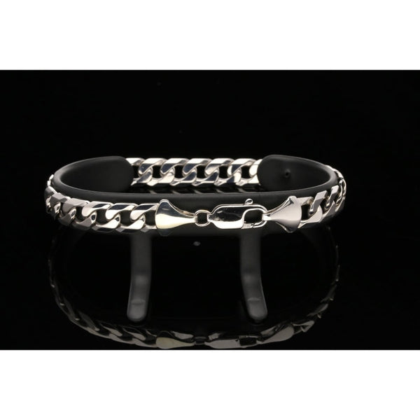 9ct White Gold Men's Curb Bracelet - 23.50 grams