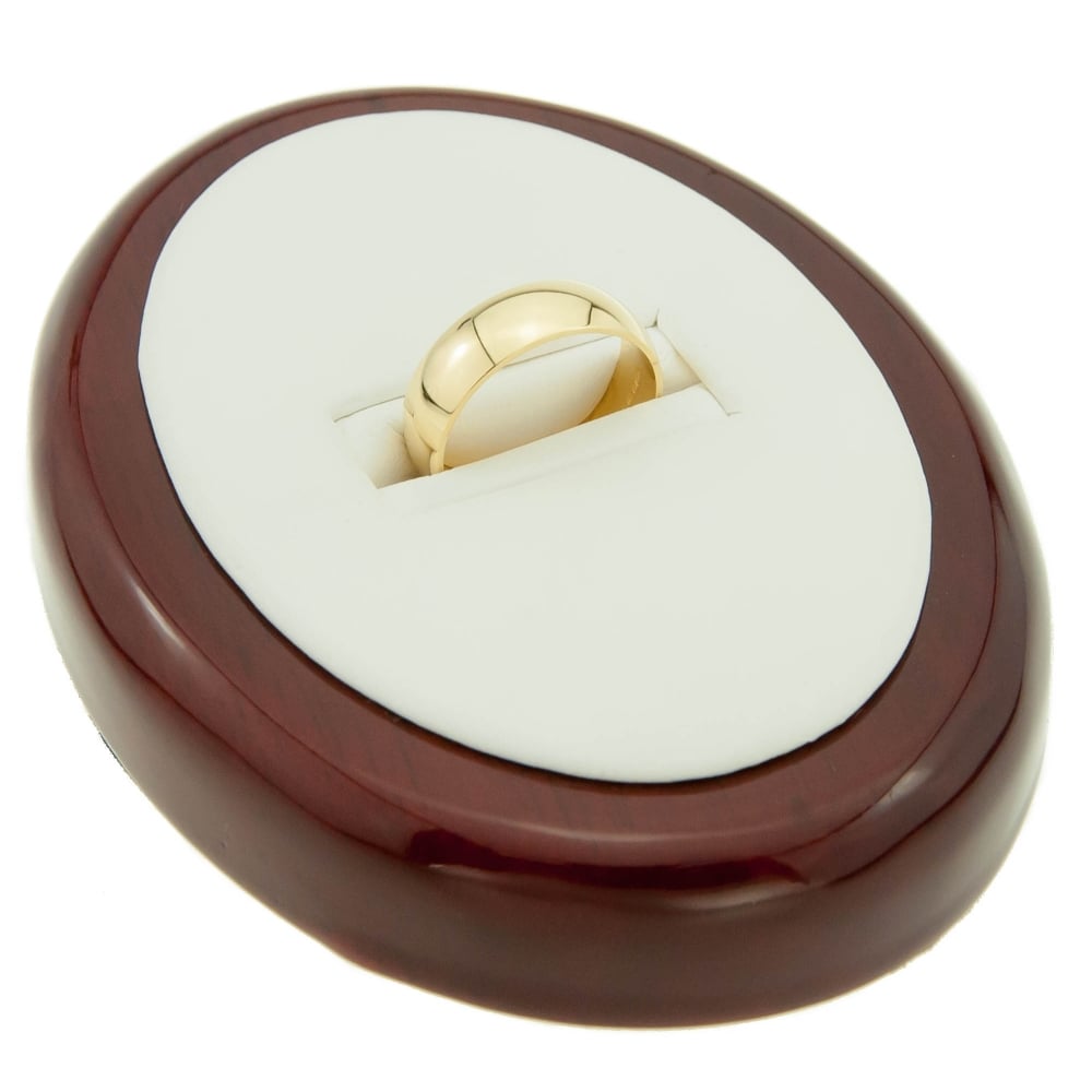 Ladies 18ct Yellow Gold D-Shape Wedding Ring - 6mm - Size Q