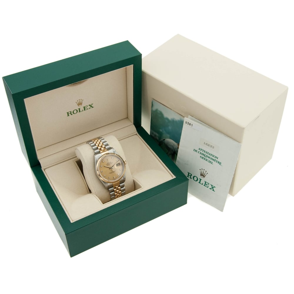 Datejust 16233 - Champagne Diamond Dot Dial - 1994
