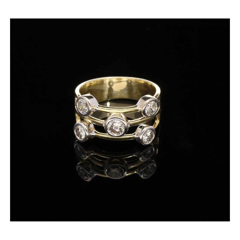 5 Stone 18ct Yellow Gold 1.00ct Diamond Ring