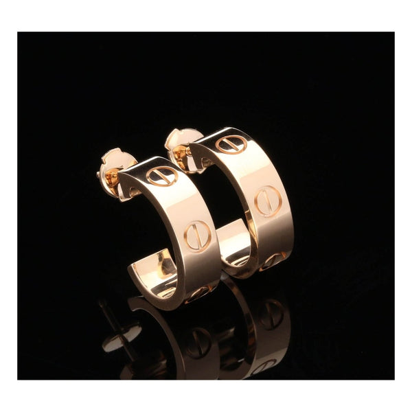 Cartier Rose Gold Screw Design Earrings - Love Collection