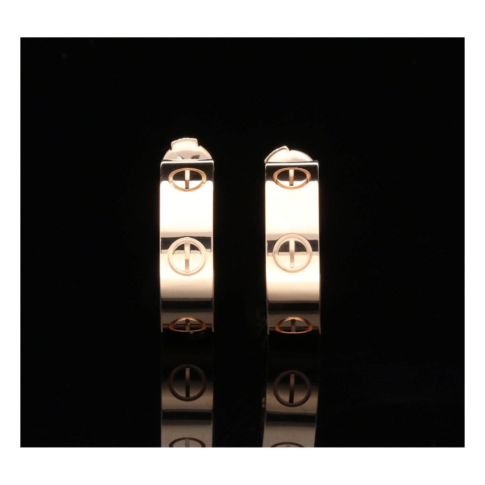 Cartier Rose Gold Screw Design Earrings - Love Collection