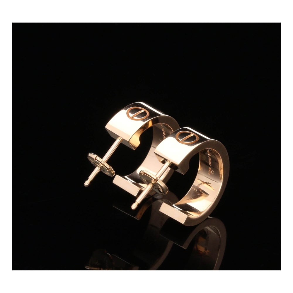 Cartier Rose Gold Screw Design Earrings - Love Collection
