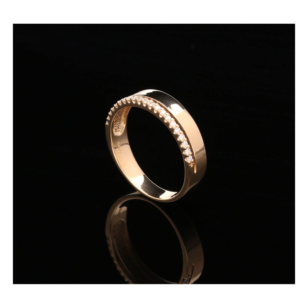 Canadian Certified 4mm 18ct Rose Gold Diamond Wedding Ring
