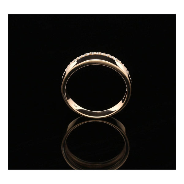 Canadian Certified 4mm 18ct Rose Gold Diamond Wedding Ring