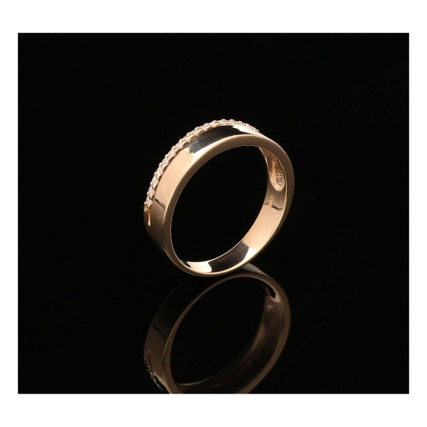 Canadian Certified 4mm 18ct Rose Gold Diamond Wedding Ring