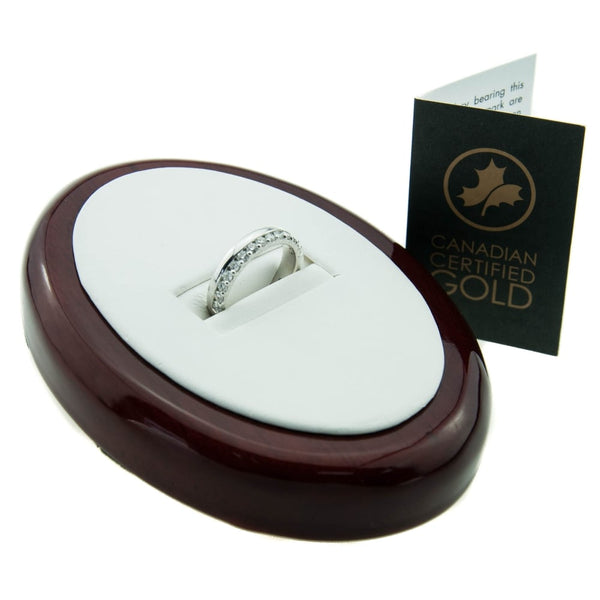 Canadian Certified 4mm 18ct White Gold Diamond Wedding Ring