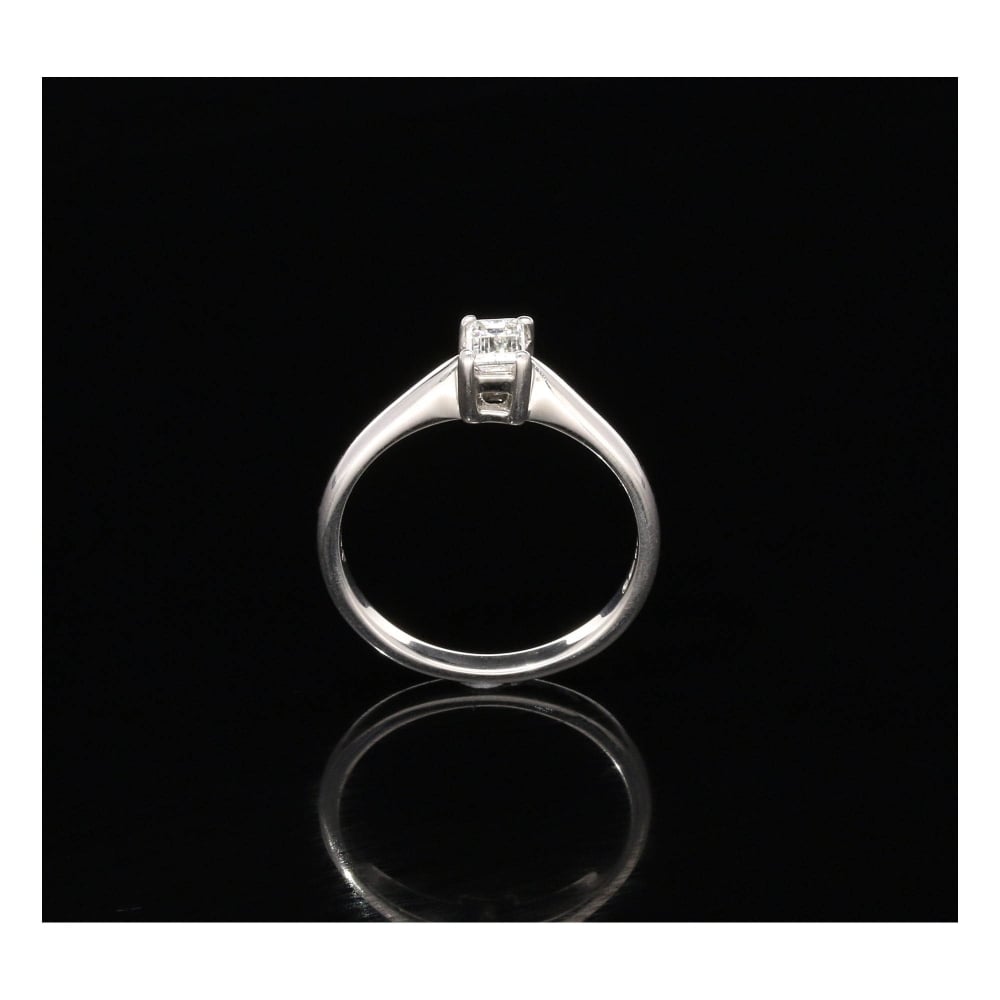 18ct White Gold 0.29ct Emerald Cut Diamond Engagement Ring