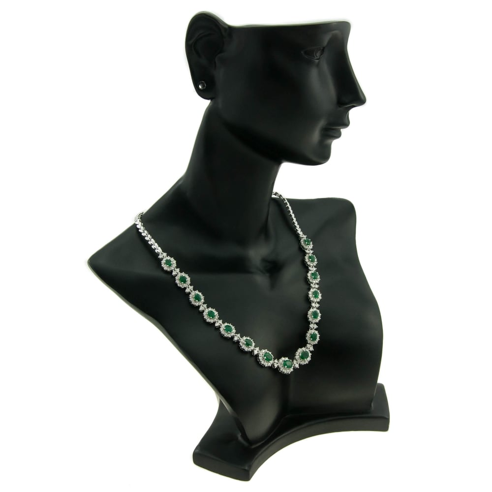 Emerald & Diamond 18ct White Gold Collarette