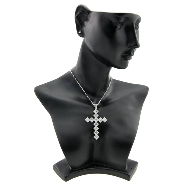 18ct White Gold Diamond Cross and Chain - 2.00ct