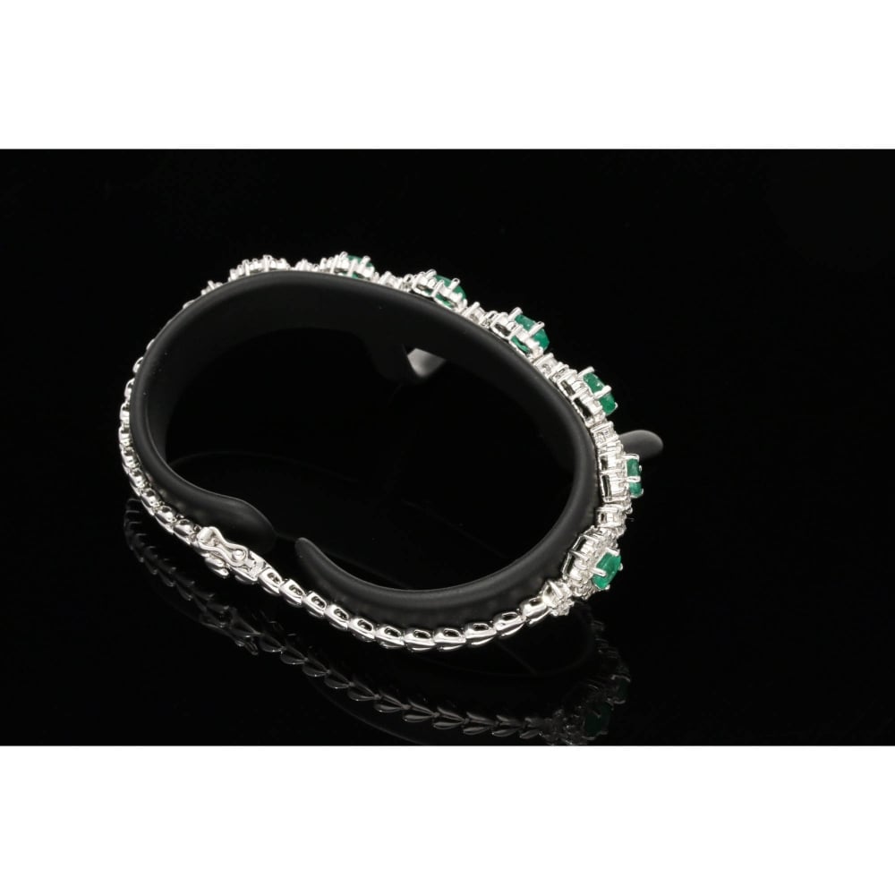 Emerald & Diamond 18ct White Gold Bracelet