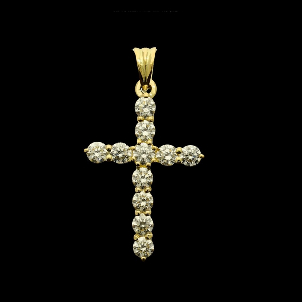 18ct Yellow Gold 1.87ct Diamond Cross