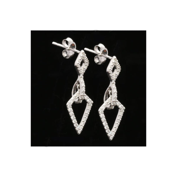 18ct White Gold 0.82ct Diamond Drop Earrings