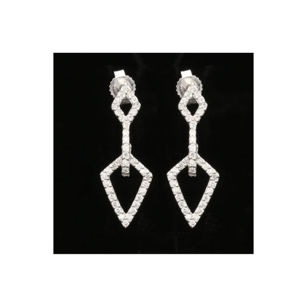 18ct White Gold 0.82ct Diamond Drop Earrings