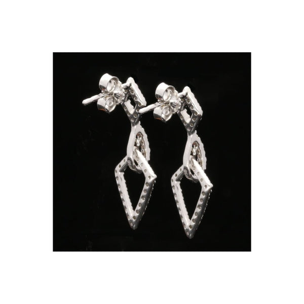 18ct White Gold 0.82ct Diamond Drop Earrings
