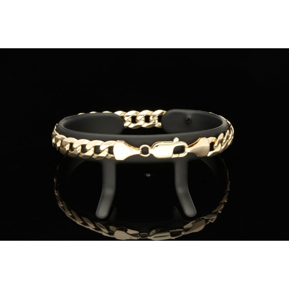 9ct Yellow Gold Gents Curb Bracelet 17.20 grams
