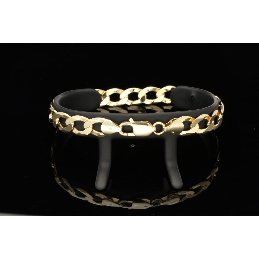 9ct Yellow Gold Gents Curb Bracelet 14.20 grams