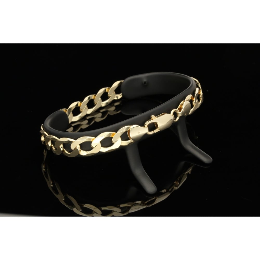 9ct Yellow Gold Gents Curb Bracelet 14.20 grams