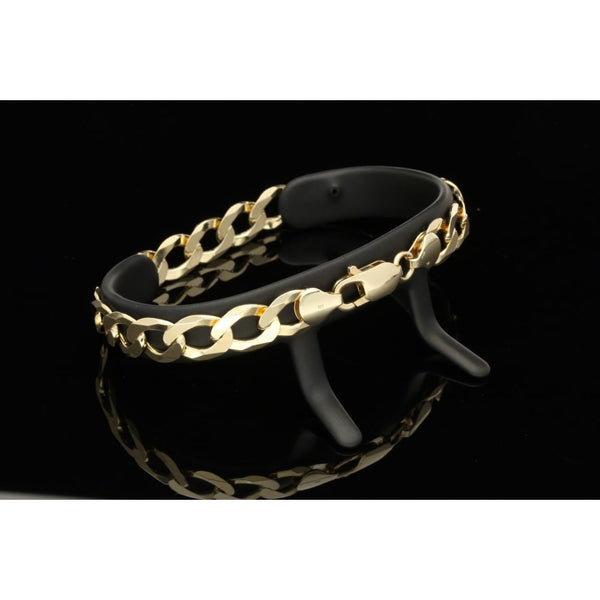 9ct Yellow Gold Gents Curb Bracelet 14.20 grams