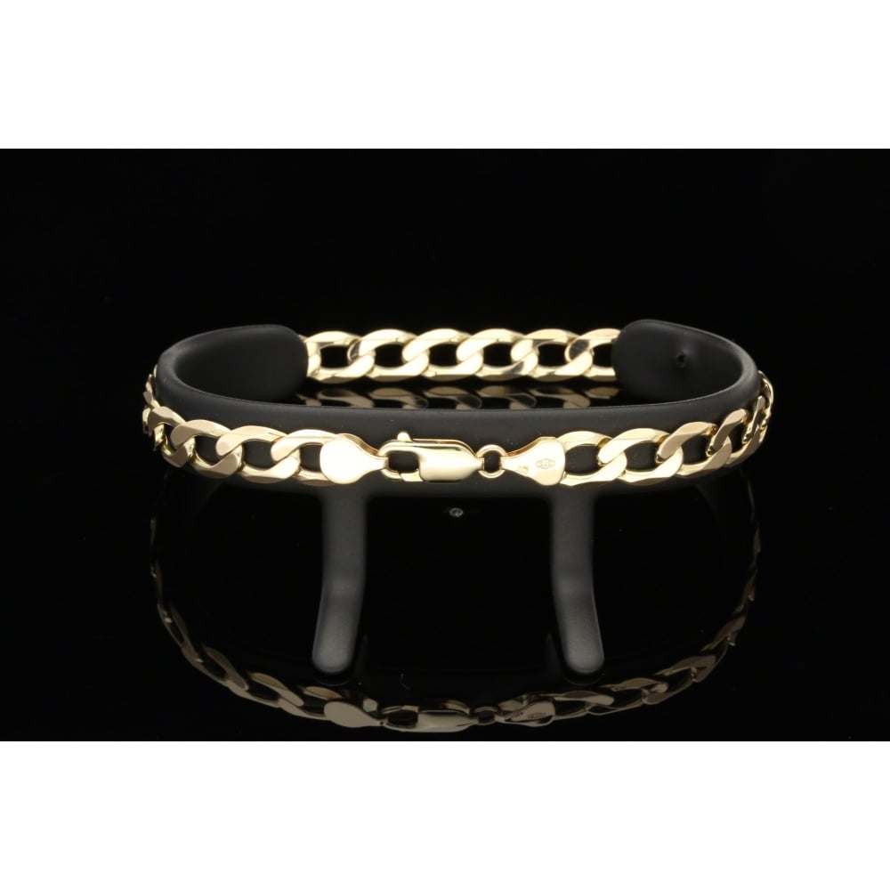 9ct Yellow Gold Gents Curb Bracelet 12.90 grams