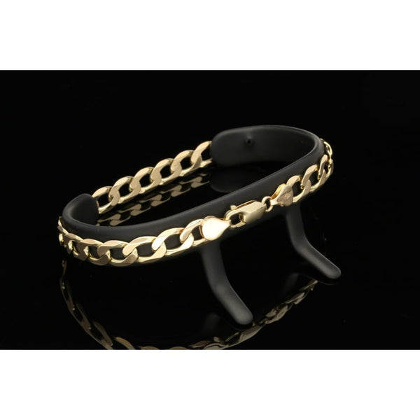 9ct Yellow Gold Gents Curb Bracelet 12.90 grams