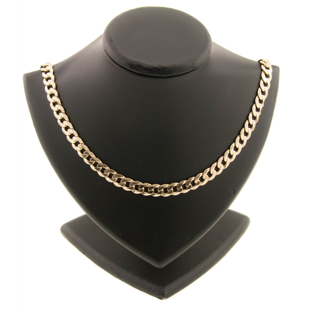 9ct Yellow Gold Gents Heavy Curb Chain 43.50g