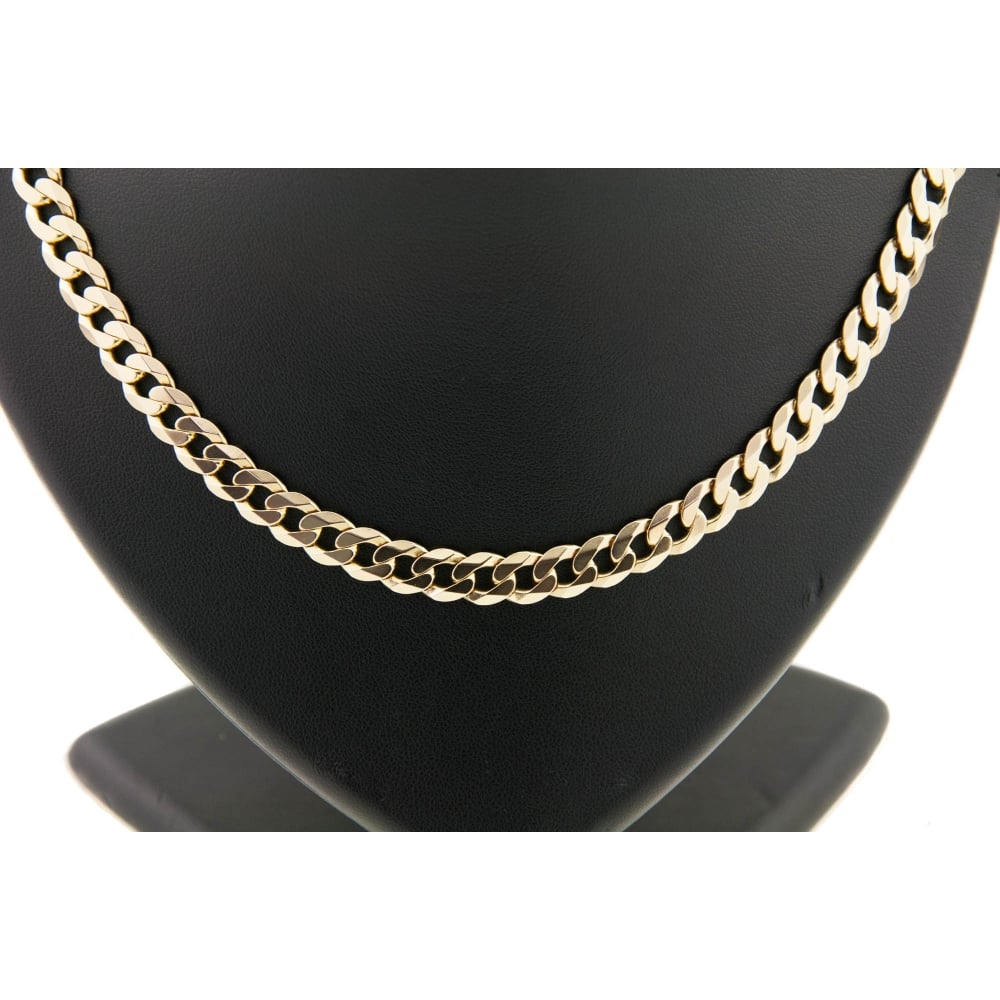9ct Yellow Gold Gents Heavy Curb Chain 43.50g