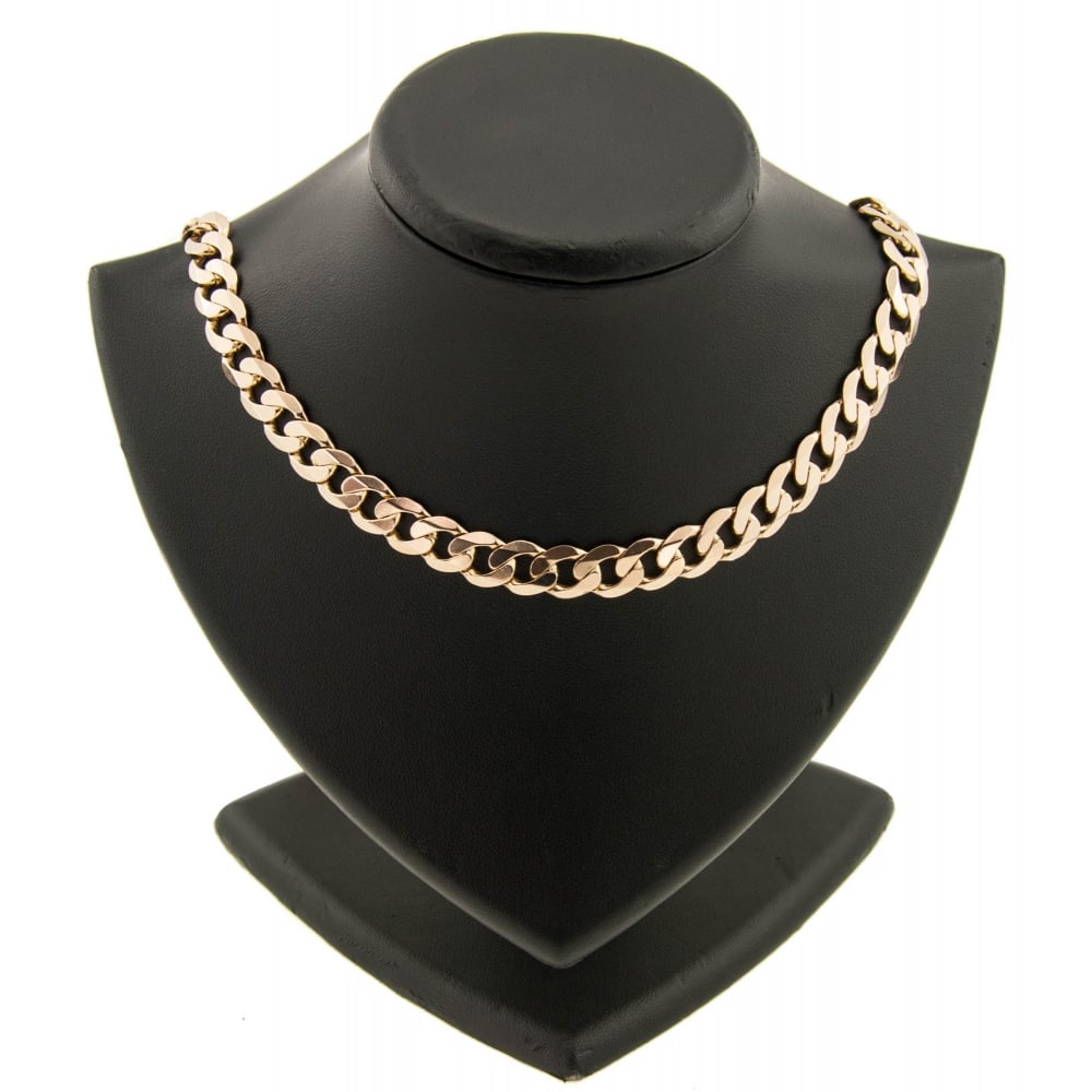 Gents 9ct Yellow Gold Heavy Curb Chain 60.90g