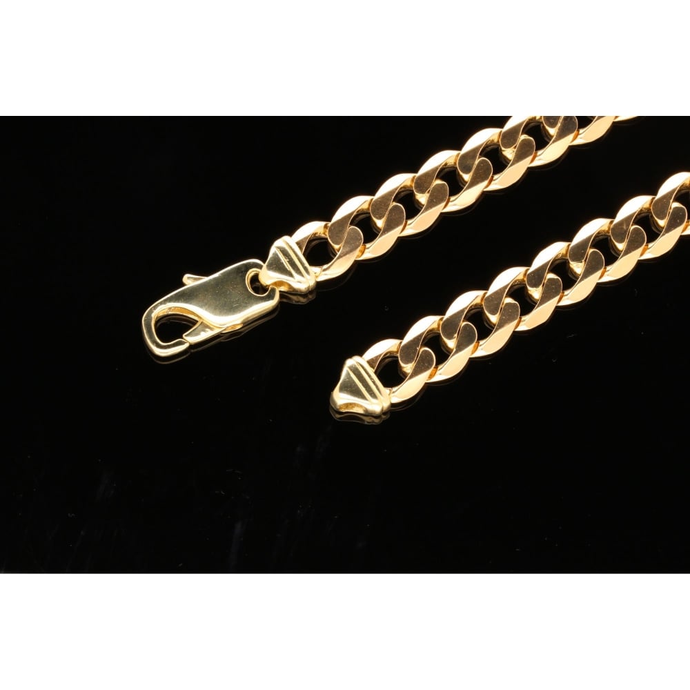 Gents 9ct Yellow Gold Heavy Curb Chain 60.90g