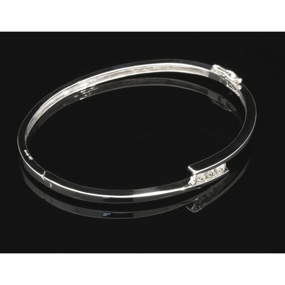 9ct White Gold 0.50ct Diamond Bangle