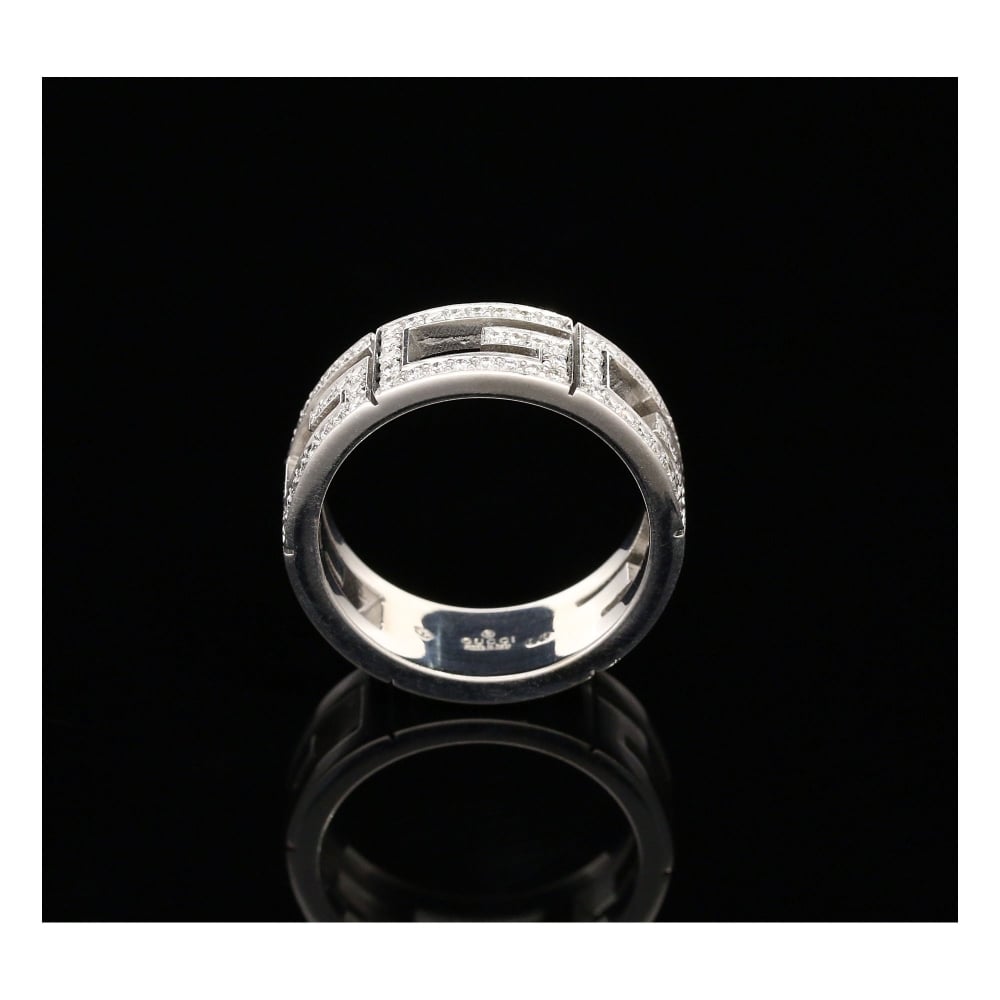 18ct White Gold 0.72ct Diamond Gucci Ring