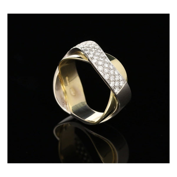 Yellow & White 18ct Gold Crossover 0.84ct Diamond Ring